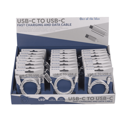 USB-C to USB-C fast charging and data cable, 1 m.,