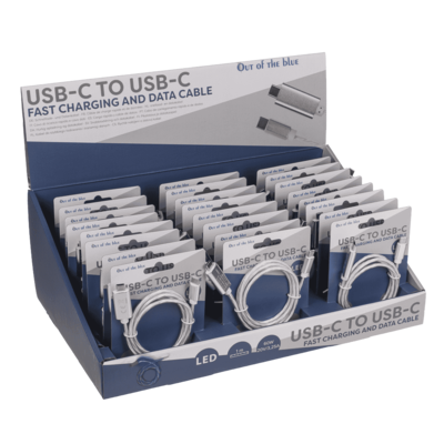 USB-C to USB-C fast charging and data cable, 1 m.,