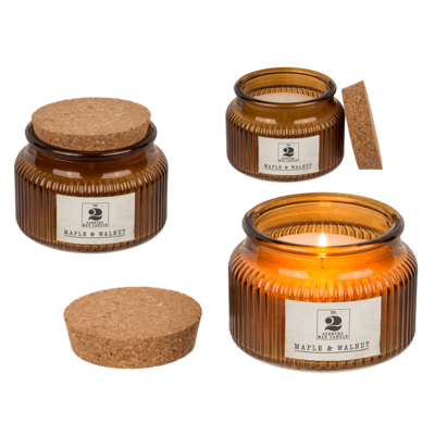 Vela perfumada (Arce, Nuez) tarro de cristal marro