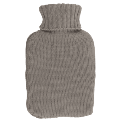 Wärmflasche mit Stricküberzug, Zopfmuster,