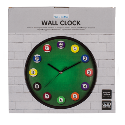 Wall clock, Billard, D: ca. 30,5 cm,