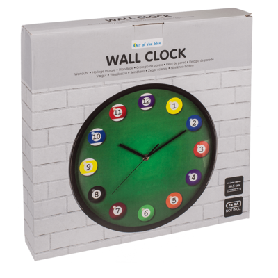 Wall clock, Billard, D: ca. 30,5 cm,