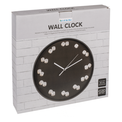 Wall clock, Dices, D: ca. 30,5 cm,