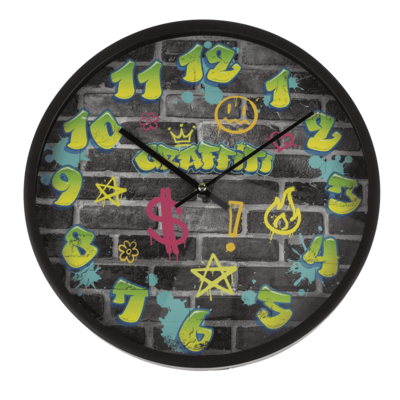 Wall clock, Graffiti, 30 x 30 x 4,5 cm,