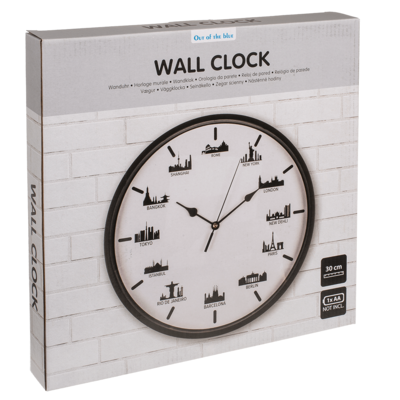 Wall clock, Skylines, 30 x 30 x 3,8 cm,
