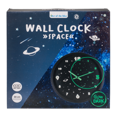 Wall clock, Space, glow in the dark,