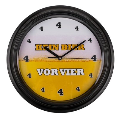 Wall clock with sound, Kein Bier vor 4,