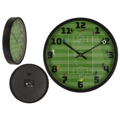 Wanduhr, Fußball, 30 x 30 x 4,5 cm,