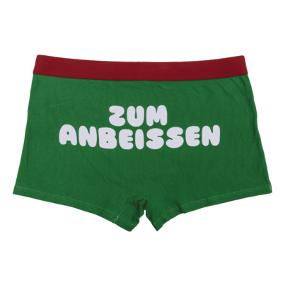 Weihnachts-Boxershorts, Zum Anbeissen,