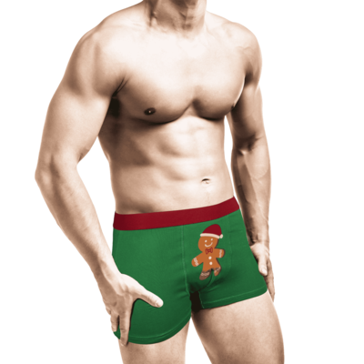 Weihnachts-Boxershorts, Zum Anbeissen,