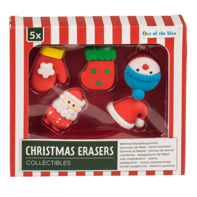 Weihnachts-Radiergummis, Collectibles, 5er-Set,