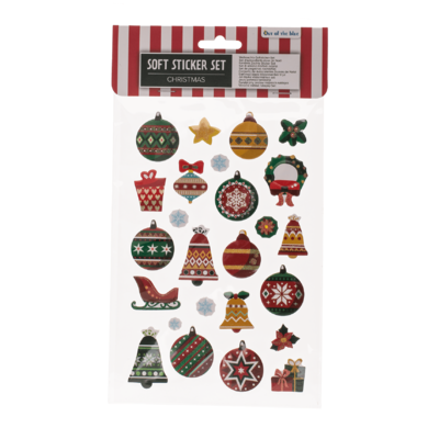 Weihnachts-Soft-Sticker-Set, Bogengröße 14 x 25 cm