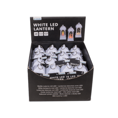 Weiße Laterne mit LED (inkl. 3 KZ AG13 Batterien)