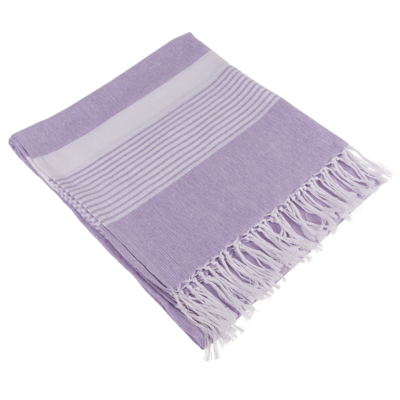 White/lavender coloured Fouta Towel (for sauna &,