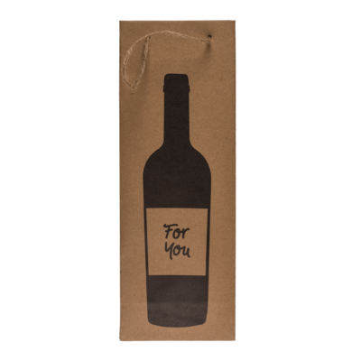 Wine bottle craft paper gift bag, with jute