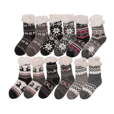 Woman comfort sock, Black & grey,