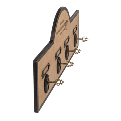 Wooden/ metal key holder with 4 hooks,