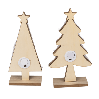 Wooden silhouette, Christmas Tree, with LED