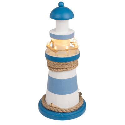 Wooden lighthouse with LED,