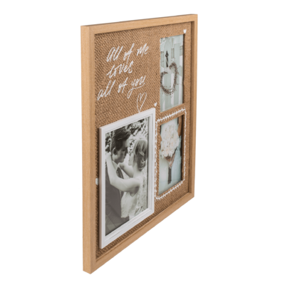 Wooden photo frame, ca. 39 x 32 x 1,5 cm,