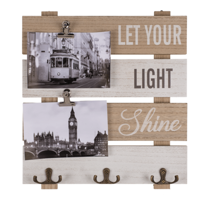 Wooden photo frame, Let your light shine,