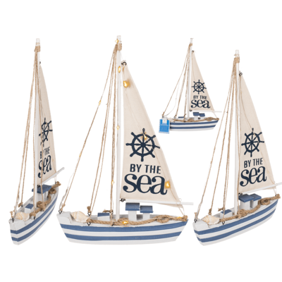Wooden sailing boat with 11 LED,