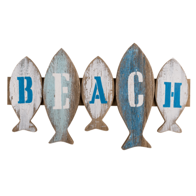 Wooden sign with fisch, Beach,