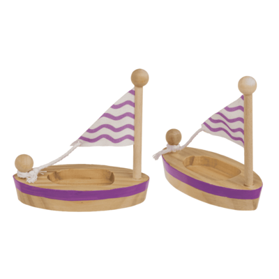 Wooden Toy Sailboat, 11,5 x 5,5 cm