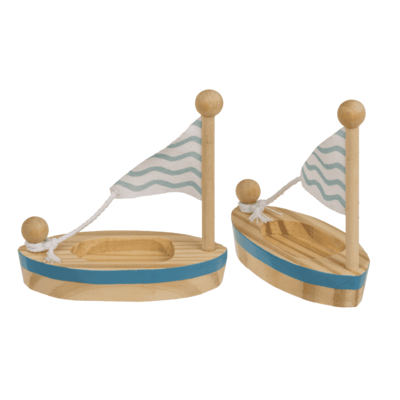 Wooden Toy Sailboat, 11,5 x 5,5 cm