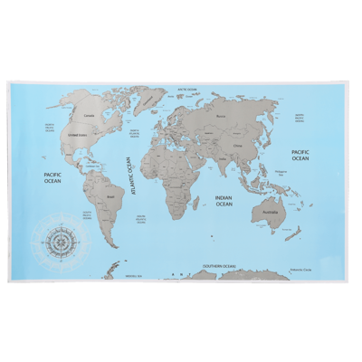 World map for scratching,