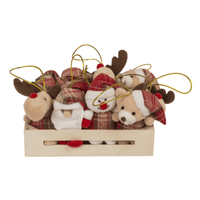 Xmas Plush with hanging string, 8 cm,