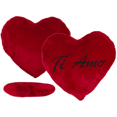 XXL-Coeur rouge en peluche , Ti Amo,