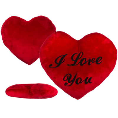 XXL-Red plush heart, I LOVE YOU,