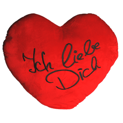 XXL-Red plush heart, ICH LIEBE DICH,