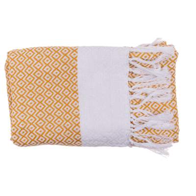 Yellow/white premium fouta towel