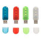 3 LED USB lámpara, 6 cm, 4 colores ass.,