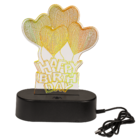 3D-Lamp, Happy Birthday, ca. 18 x 12 cm, plastic,