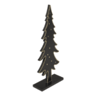 Abete nero in legno con stelle dorate,