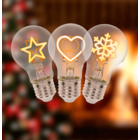 Ampoule LED, Noël, métal et plastique,