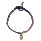 Anklet with shell decor, made of cotton,