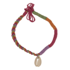 Anklet with shell decor, made of cotton,