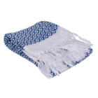 Asciugamano Fouta Hamam Premium blu/bianco,