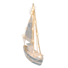 Barca a vela in legno con 13 LED bianco caldo,