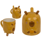 Becher, Capybara, verkehrt herum, 12 x 14 cm,