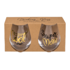 Bicchiere, Super Mom & Daddy Cool, ca. 7 x 9 cm,
