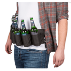 Black beer belt with metal bottle opener,