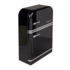 Black colored metal box, refrigerator,