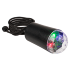 Black disco pendant lamp with colour changing LED