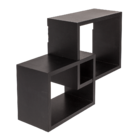 Black wooden wall shelf, Set of 2 pcs,