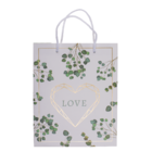 Bolsa de regalo de papel blanco/verde, Love,